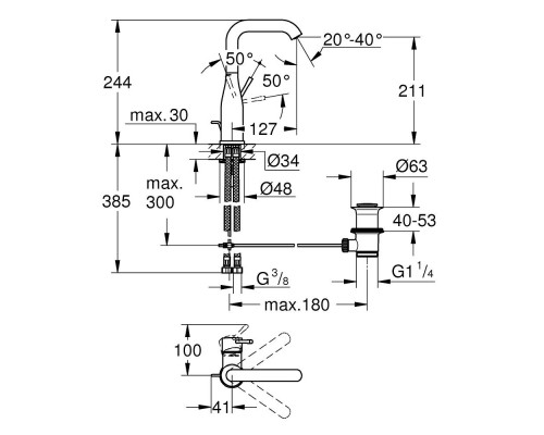 Смеситель для раковины Grohe Essence 32628001