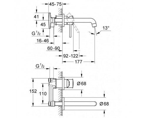 Змішувач прихованого монтажу Grohe BauClassic 20292000