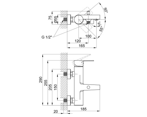 Смеситель Qtap Stenava 3045102DC (QTST3045102DC)