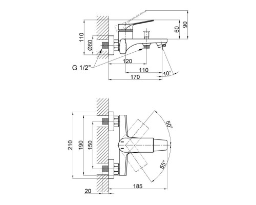 Смеситель Qtap Skalna 3026101DC (QTSK3026101DC)