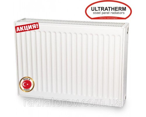 Стальной радиатор Ultratherm 22 тип 500/1100 нижнее/боковое подключение, Турция
