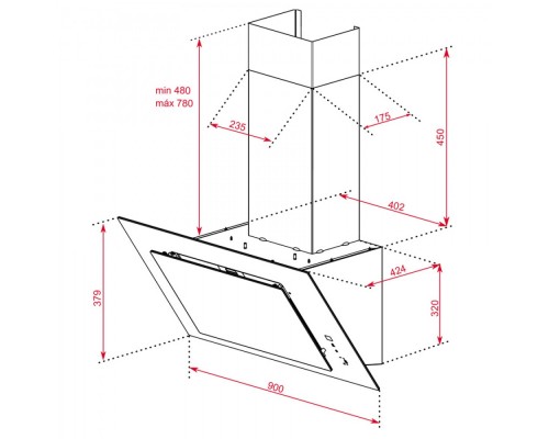 Вытяжка кухонная Teka DVT 98660 TBS BK (112930043) черное скло