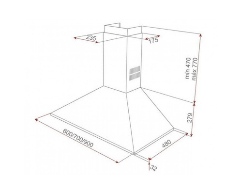 Вытяжка кухонная Teka DBB 90 (40460440) нержавеющая сталь