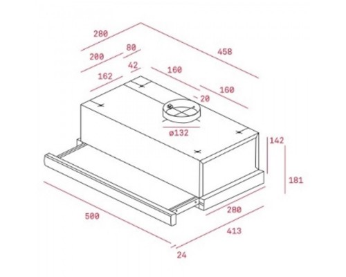 Вытяжка кухонная встроенная Teka TL1 52 (40474400) нержавеющая сталь