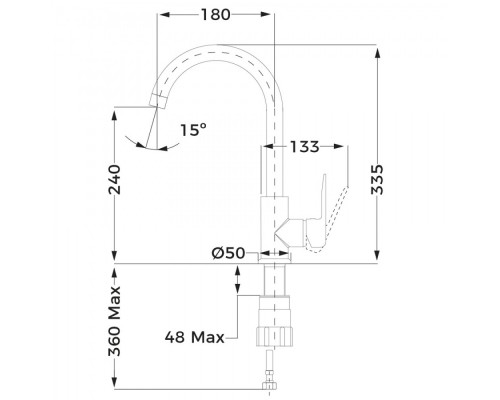 Кухонний змішувач Teka IN 915 (53915620N) чорний