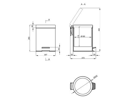 Відро для сміття Qtap Liberty ANT 1149 л