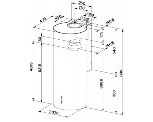 Вытяжка FABER CYLINDRA/2 EV8 2EL XH89