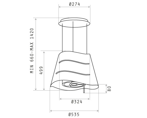 Вытяжка ELICA WAVE BL/F/51
