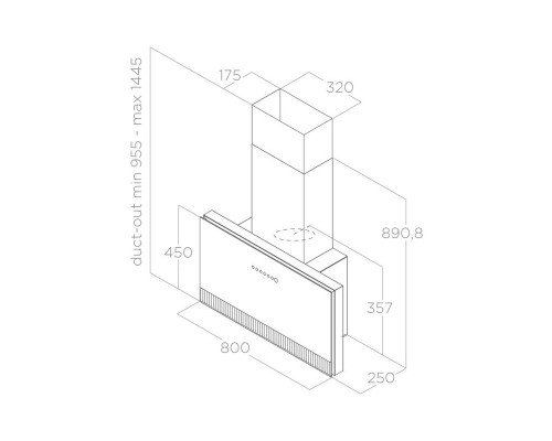 Вытяжка ELICA SUPER PLAT BL/F/80