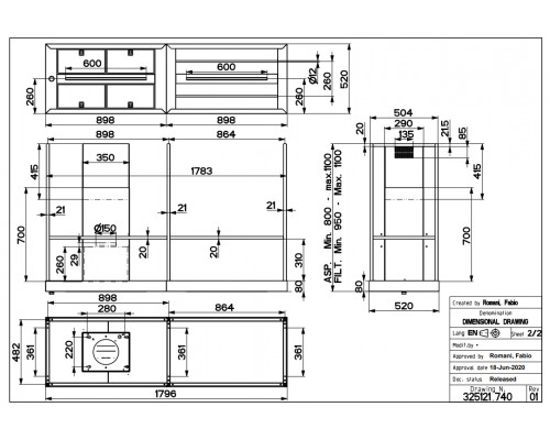 Вытяжка FABER T-SHELF EV8 BK MATT A180