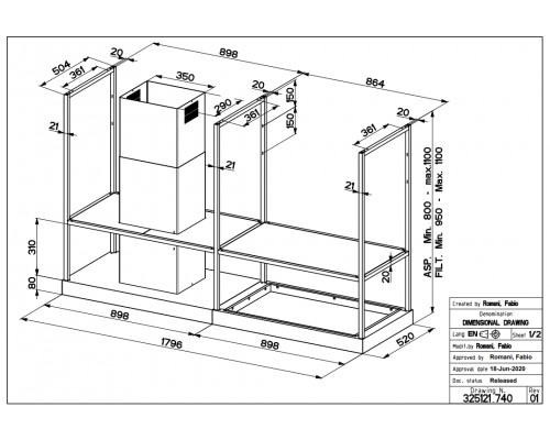Вытяжка FABER T-SHELF EV8 BK MATT A180